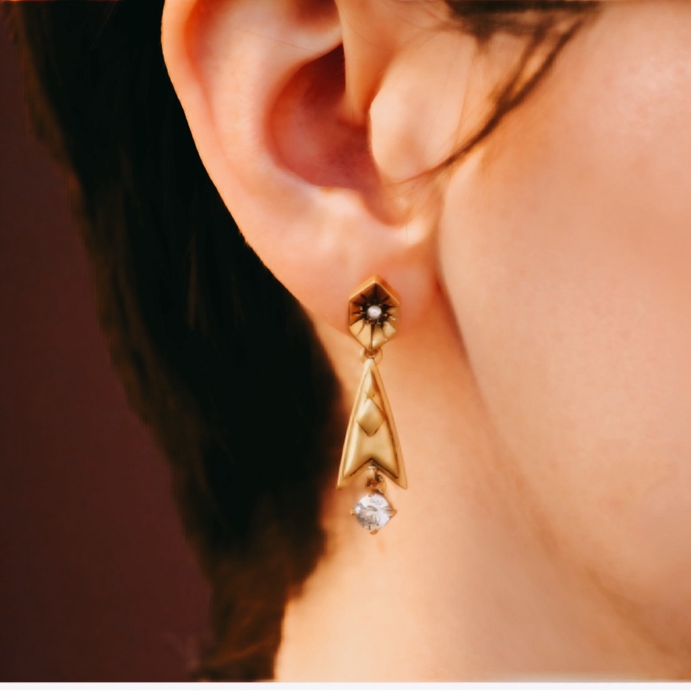J.Crew Geometric crystal drop dangle earrings